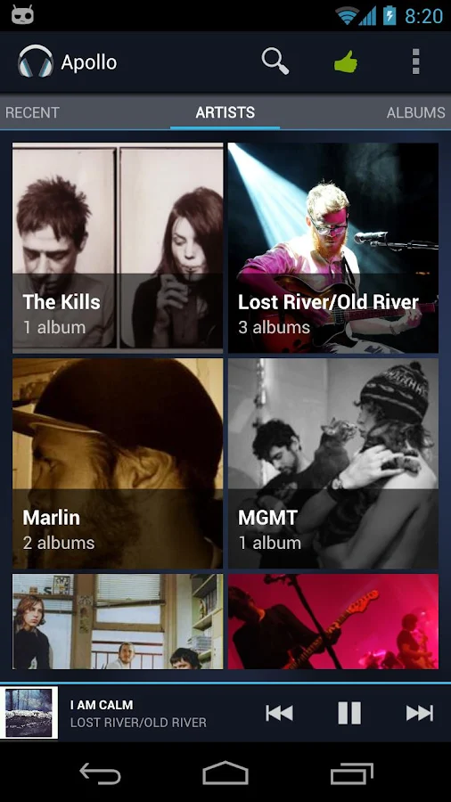 Apollo Google Music theme - screenshot