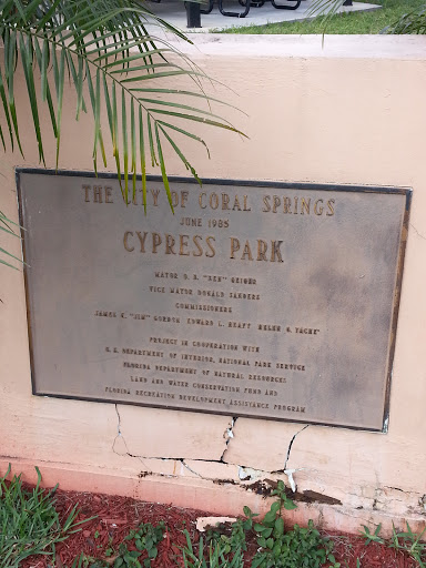 Cypress Park Plaque