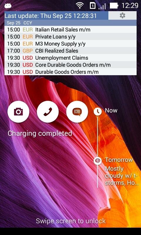 Forex Factory Widget Screen 2