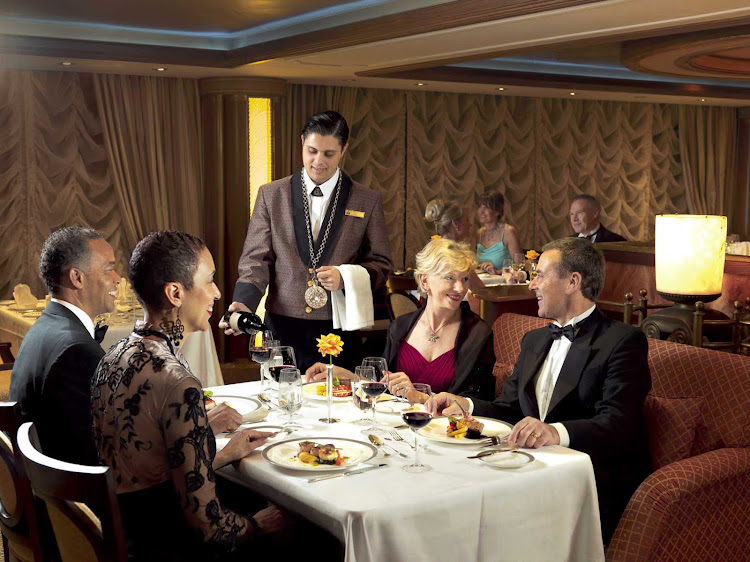 Have an elegant, sophisticated gourmet dinner with complimentary fine wine at the Princess Grill aboard Queen Victoria.