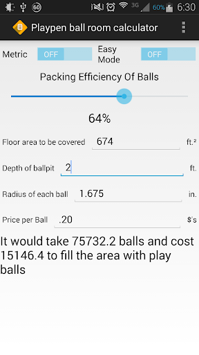 Playpen ball room calculator