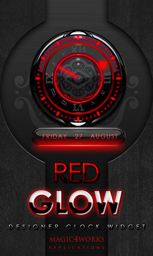 Red Glow Magic Clock Widget