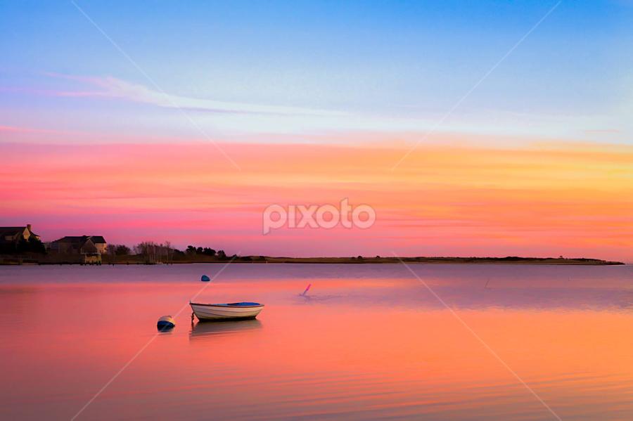 'Dinghy, Green Pond'East Falmouth, Cape Cod, MA.www.petrizzofineart.com by Michael Petrizzo - Landscapes Waterscapes