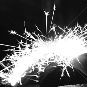 Sparkle by Santosh Biswas - Black & White Abstract