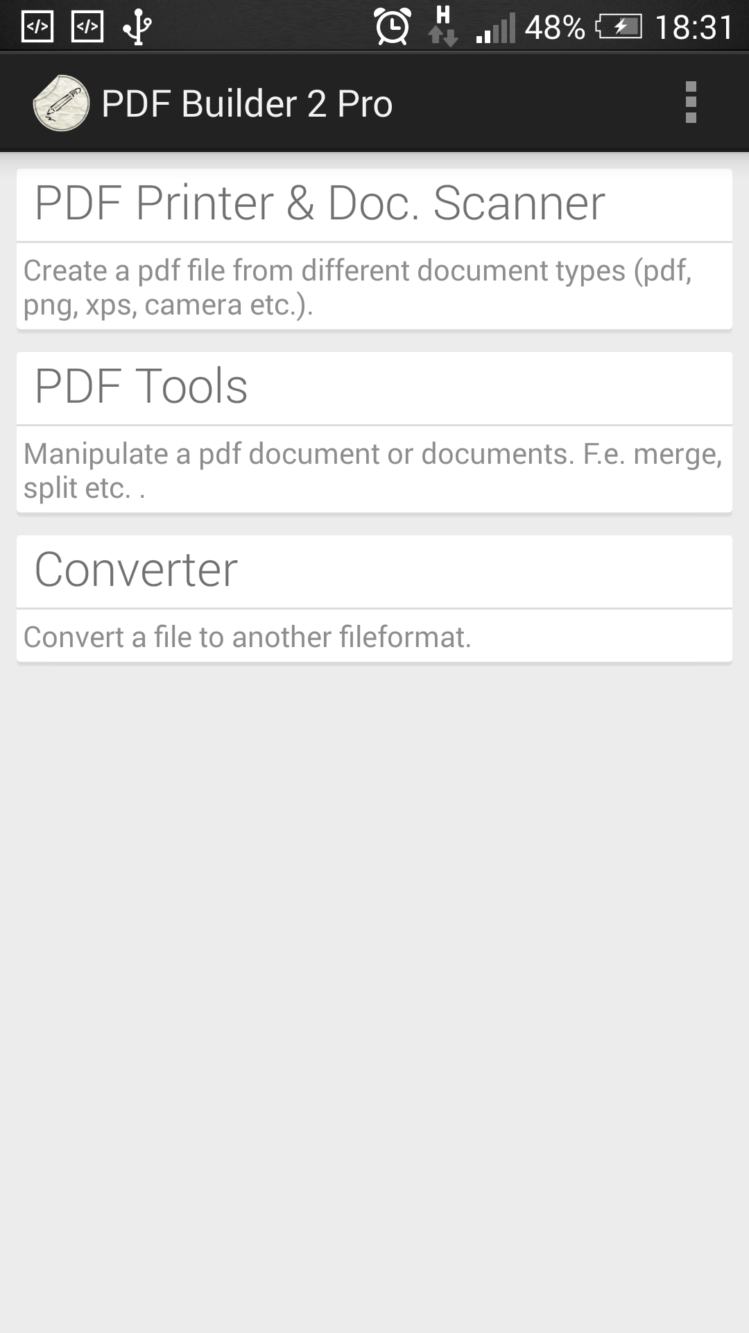 Android application PDF Builder Pro 2.0 (old) screenshort