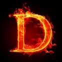 3D burning D code logo