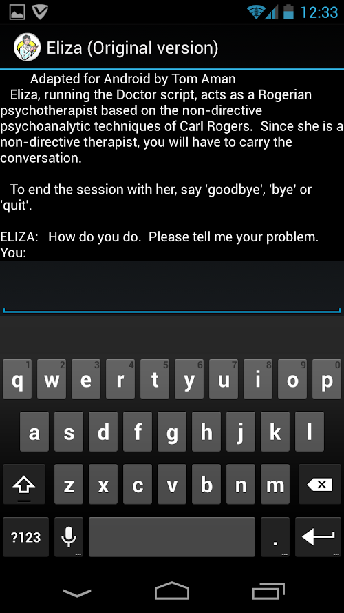 Android application Eliza (Original version) screenshort