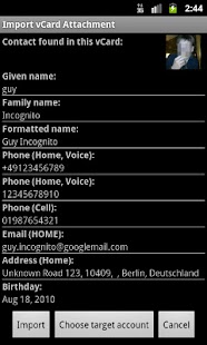 Lastest Import vCard Attachment DEMO APK