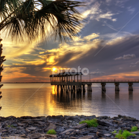 Pier at Sunset by Greg Mimbs - City,  Street & Park City Parks