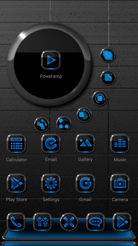 Next Launcher Theme Neon Blue - screenshot