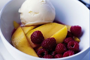Raspberry & mango salad