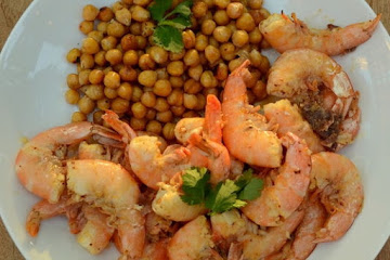 Spiced and Grilled Shrimp and Beans