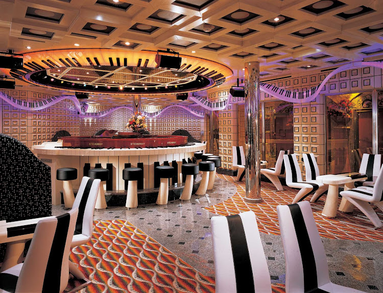 Pull up a seat, order a cocktail and let the friendly piano player know what songs you want to hear (or sing along to) at Carnival Liberty's Piano Man piano bar.