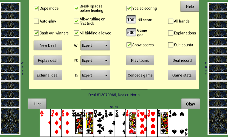 Android application CardShark Spades screenshort