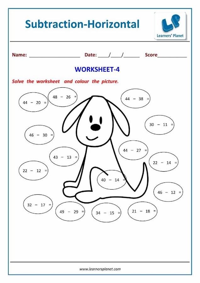 Printables Grade 1maths Worksheets grade 1 maths subtraction wb android apps on google play screenshot