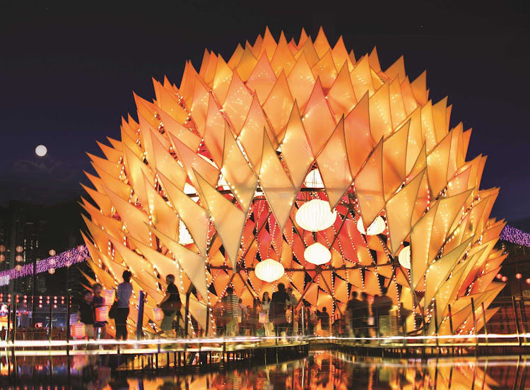 The Golden Moon, a temporary installation in Hong Kong.