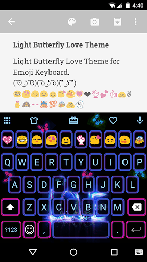 Light Butterfly Emoji Keyboard