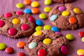 Chewy Chocolate Smartie Cookies