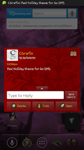 【免費生產應用App】Red Holiday Theme Go SMS-APP點子