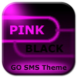 GO SMS Pink Black Neon Theme Apk