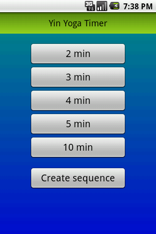 Yin Yoga Timer Screen 1