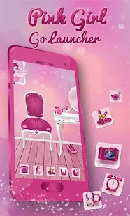  Rosa Menina GO Launcher: miniatura da captura de tela  