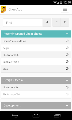 CheetApp Cheat Sheets