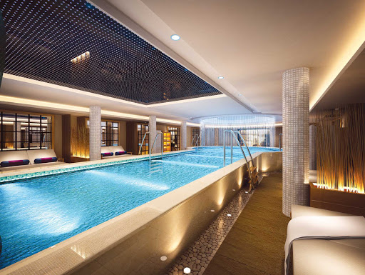 Uniworld-Century-Legend-and-Paragon-Pool-1 - Escape to Century Legend's indulgent indoor swimming pool for a little R&R during your river cruise through China.