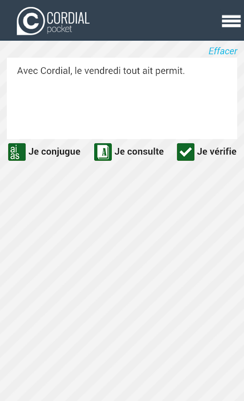 Android application French spellchecker screenshort
