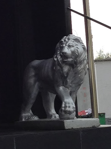Silver Lion Statue