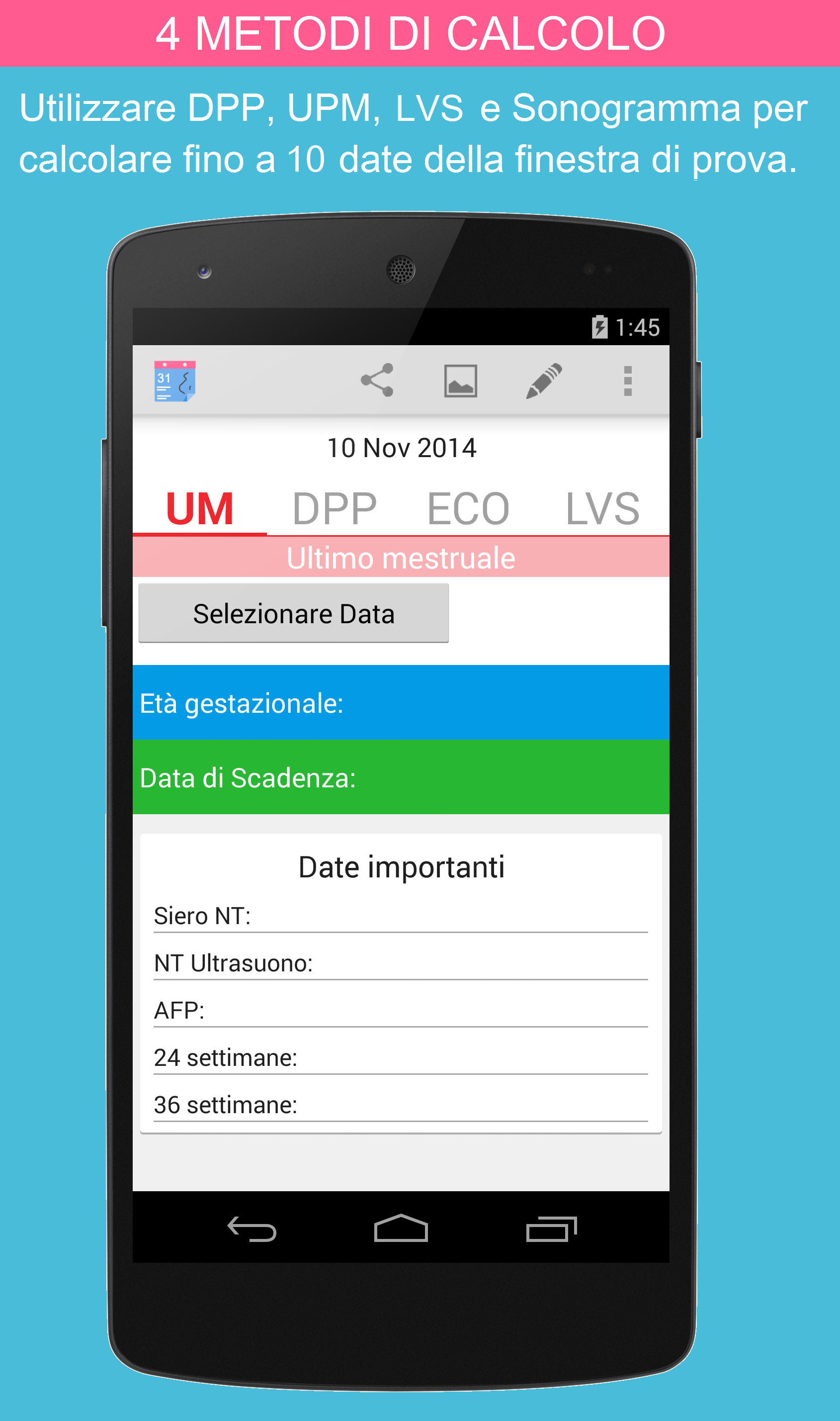 Android application OB Calc Pro (Obstetrician) screenshort