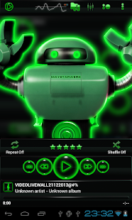 Lastest poweramp skin glow green APK
