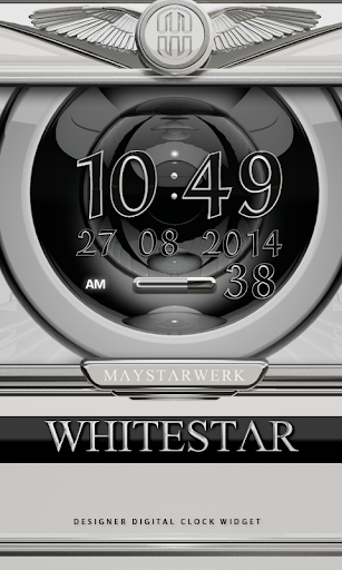 Digi Clock Widget White Star