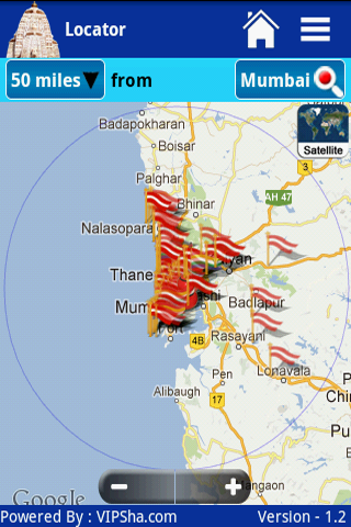 Jain Temples on GPS Map