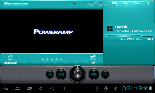 poweramp skin alien lightblue Screenshots 3