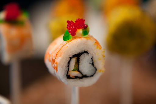 Lollipop meets sushi: The food presented in Celebrity Cruises's Qsine restaurant will not only taste amazing, it will visually excite you, too.