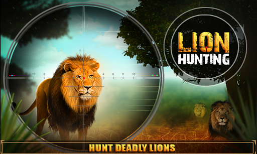 野生の怒っているライオンの狙撃シューティング ゲーム