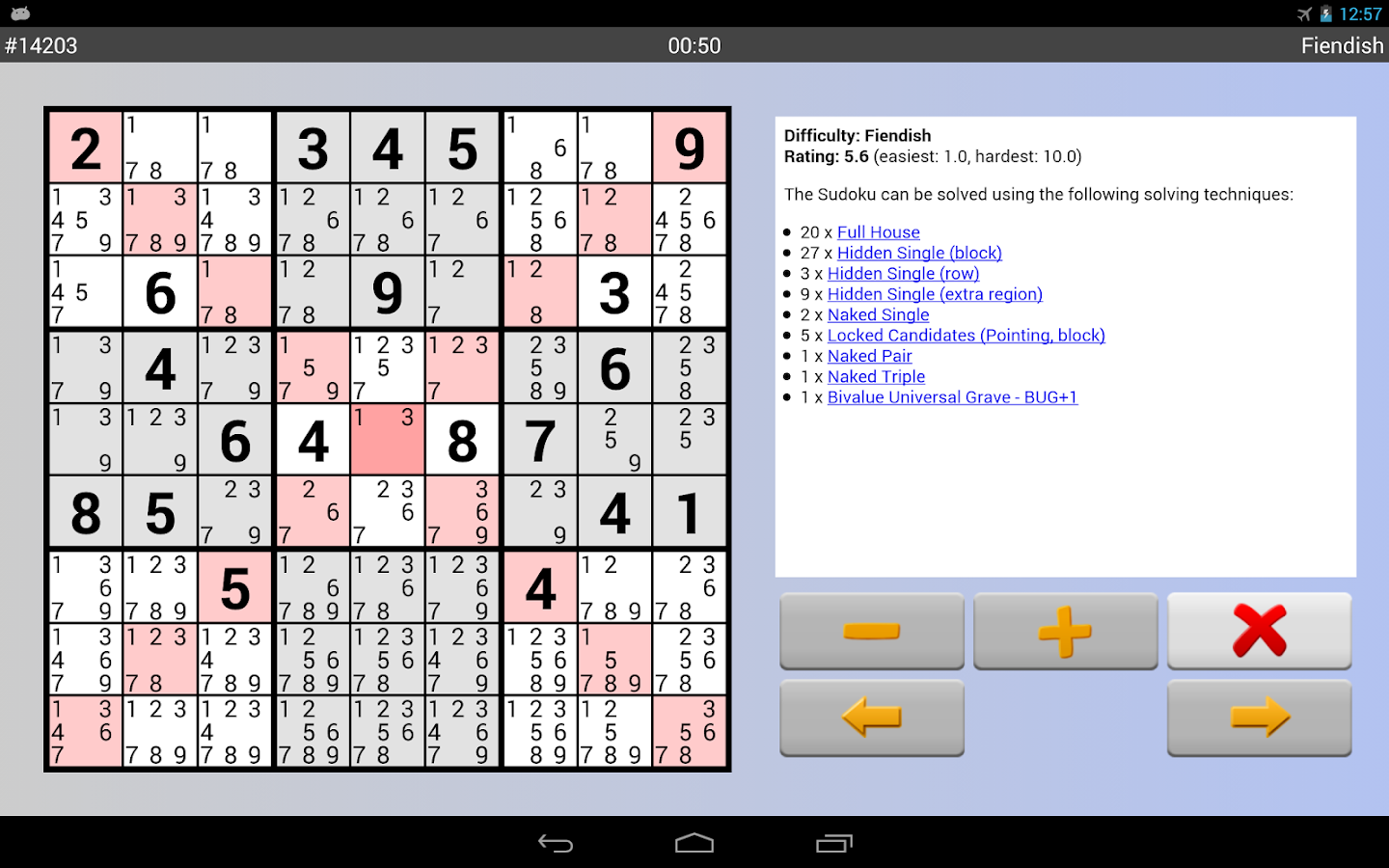Sudoku 10'000 Plus - screenshot