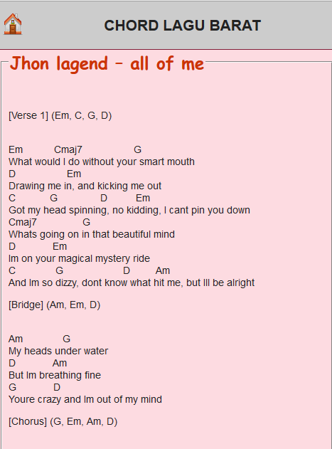 Chord Lagu Barat Lama Terpopuler