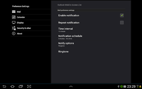 Mobile Access for Outlook OWA Screenshot