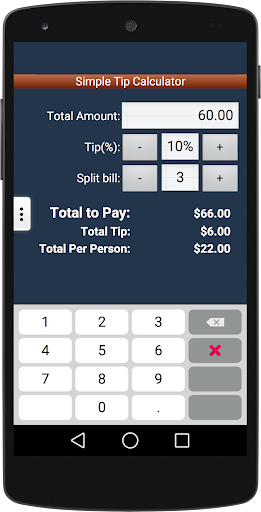 Simple Split Tip Calculator