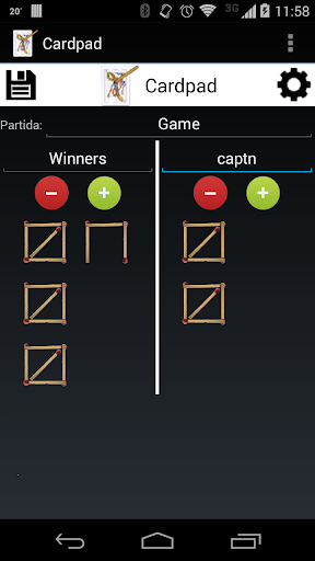 Cardpad: Card game scores