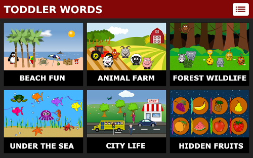 Android application Toddler Words screenshort