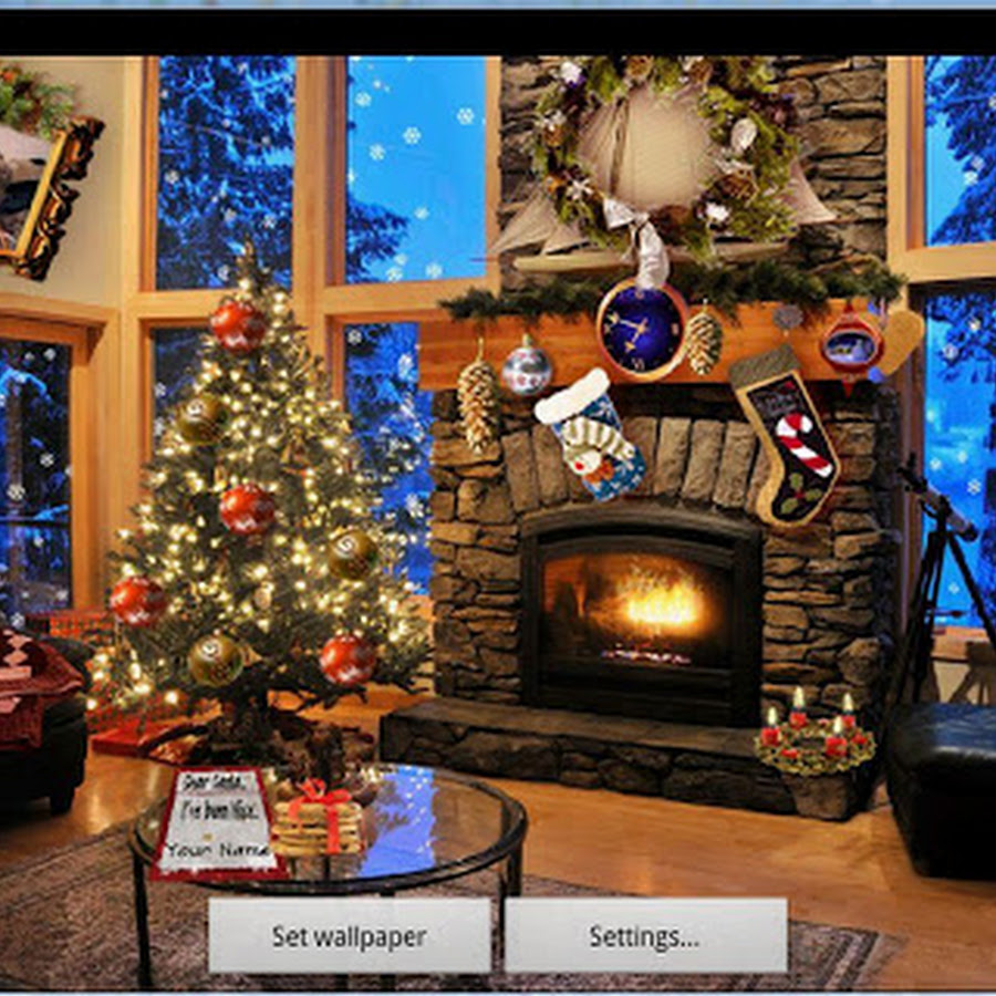 Christmas Fireplace Android Live Wallpaper, 