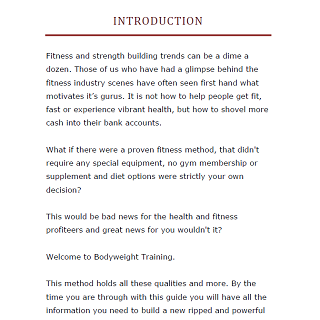 Free Body Weight E Book