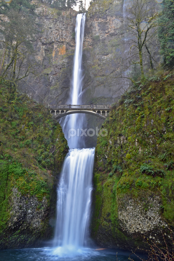 multnomah falls by Brent Huntley - Landscapes Waterscapes