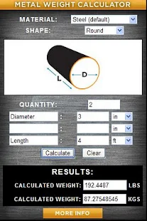 Metal Weight Calculator - screenshot thumbnail