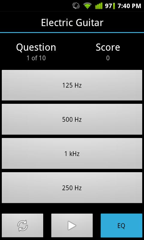 Quiztones Ear Training for EQ Screen 3