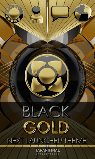 Next Launcher Theme GOLD BLACK