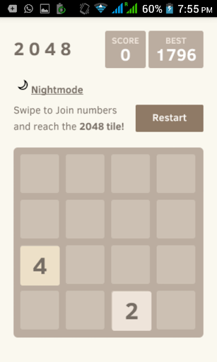 2048 with Nightmode Fullscreen